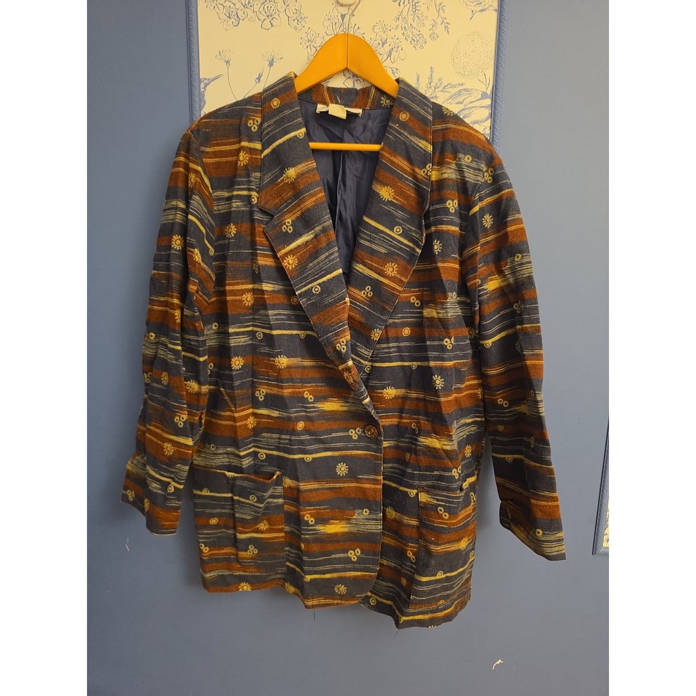 Raphael Lorenzo 80s Aztec womens blazer 2x